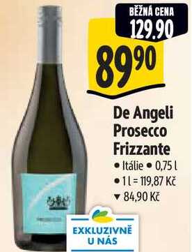 De Angeli Prosecco Frizzante, 0,75 l