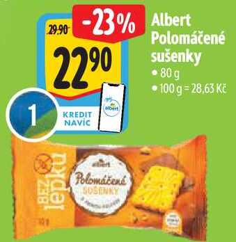 Albert Polomáčené sušenky, 80 g