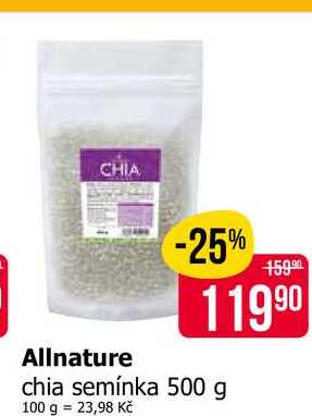 Allnature chia semínka 500 g 