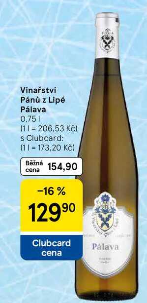 Vinařství Pánů z Lipé Pálava, 0,75 l