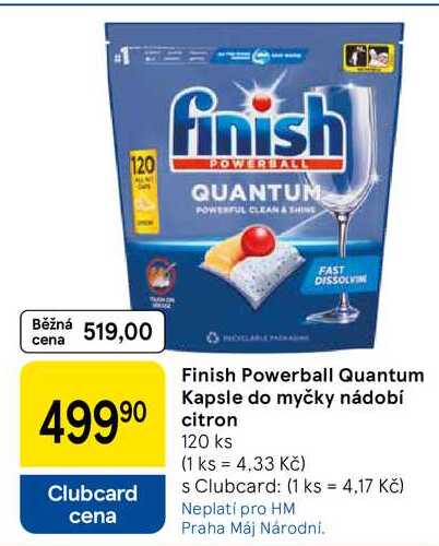Finish Powerball Quantum Kapsle do myčky nádobí citron, 120 ks 