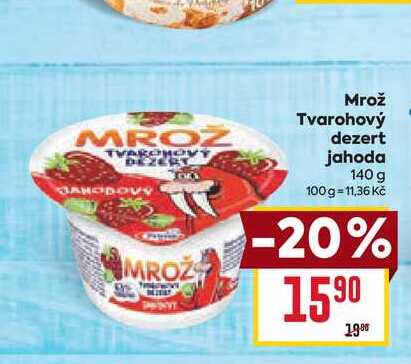 Mrož Tvarohový dezert jahoda 140 g