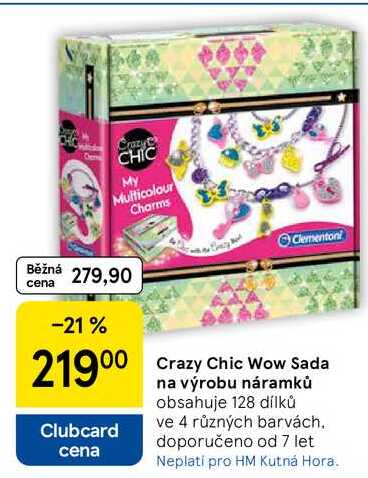 Crazy Chic Wow Sada na výrobu náramků, obsahuje 128 dílků ve 4 různých barvách