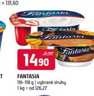 Danone Fantasia, různé druhy 116-118g