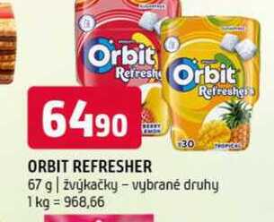 Orbit Reffresher 67 g žvýkačky vybrané druhy
