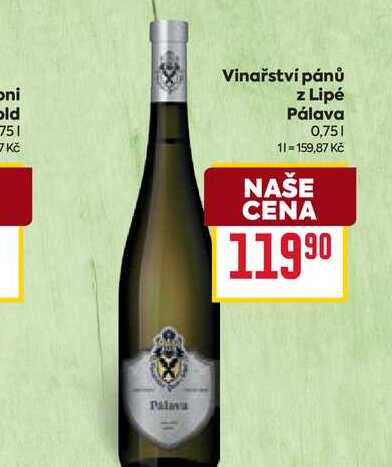 Vinařství pánů z Lipé Pálava 0,75l