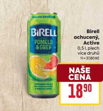 Birell ochucený, Active 0,51, plech 