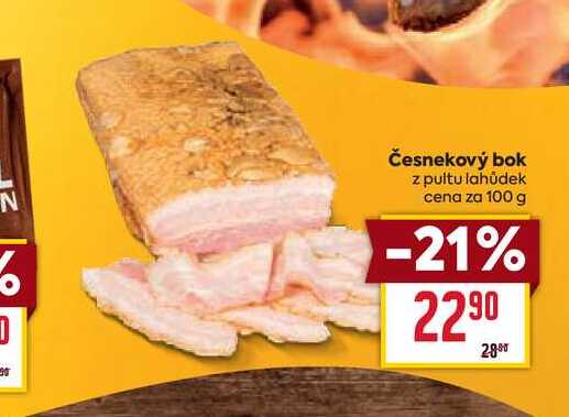 Česnekový bok z pultu lahůdek cena za 100g