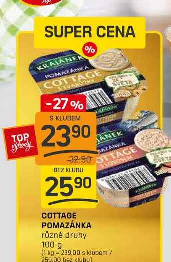 COTTAGE POMAZÁNKA různé druhy 100 g 