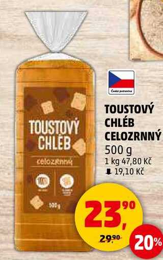 TOUSTOVÝ CHLÉB CELOZRNNÝ, 500 g 