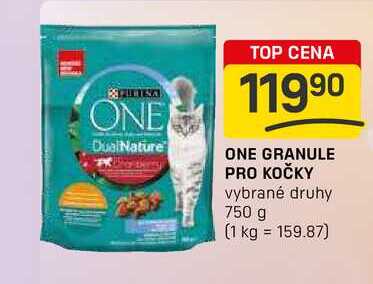 ONE GRANULE PRO KOČKY vybrané druhy 750 g