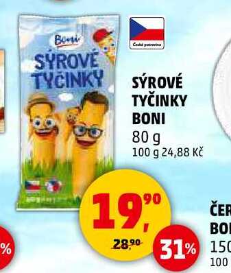 SÝROVÉ TYČINKY BONI, 80 g  