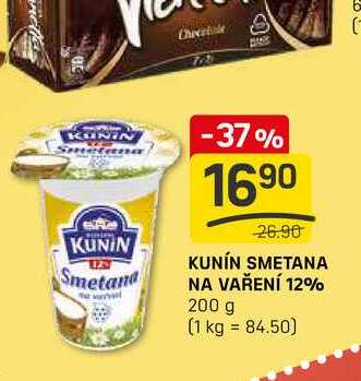 KUNIN SMETANA Smetana NA VAŘENÍ 12% 200 g