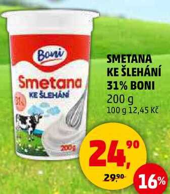 SMETANA KE ŠLEHÁNÍ 31% BONI, 200 g  