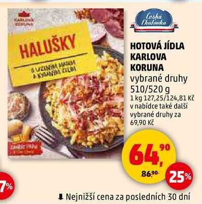 HOTOVÁ JÍDLA KARLOVA KORUNA vybrané druhy, 510/520 g 