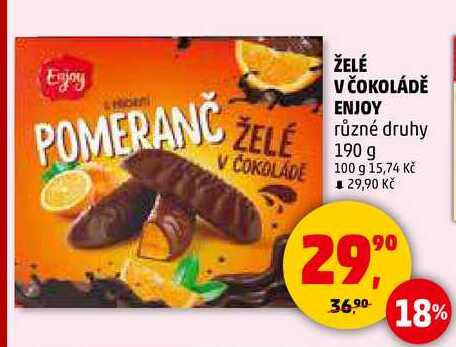 ŽELÉ V ČOKOLÁDĚ ENJOY různé druhy, 190 g  