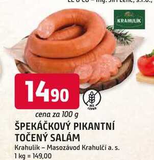 ŠPEKÁČKOVÝ PIKANTNÍ TOČENÝ SALÁM 100g