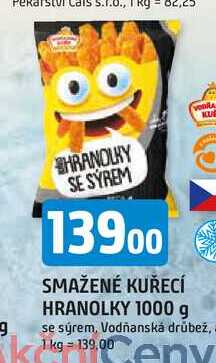 SMAŽENÉ KUŘECÍ HRANOLKY 1000 g se sýrem