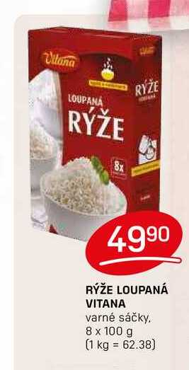 RÝŽE LOUPANÁ VITANA varné sáčky 8 x 100 g