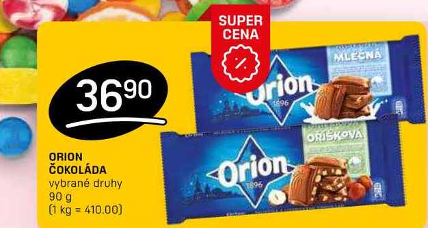 ORION ČOKOLÁDA vybrané druhy 90 g 