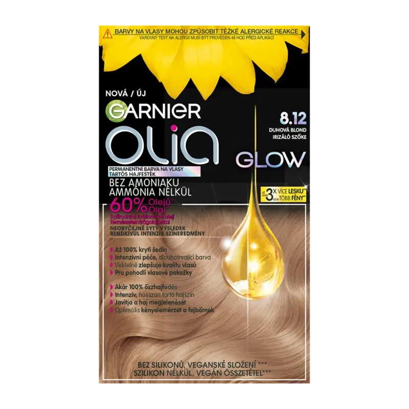 Garnier Permanentní barva na vlasy Olia bez amoniaku Glow 8.12 duhová blond, 1 ks