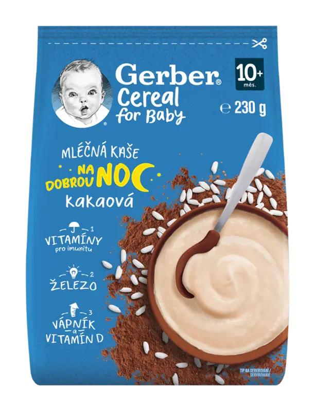 Gerber Cereal mléčná kaše kakaová Dobrou noc, 230 g