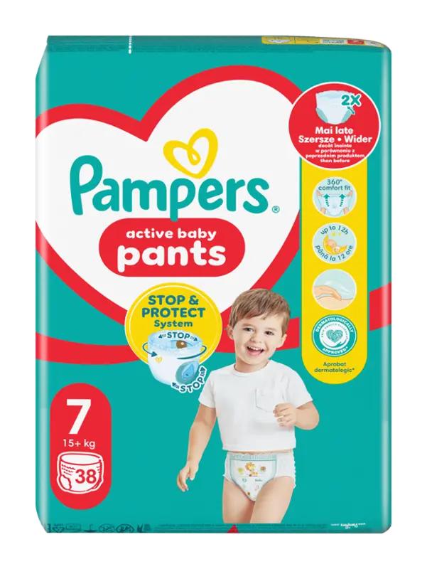 Pampers Plenkové kalhotky Jumbo Pack 17 kg+ vel. 7, 38 ks