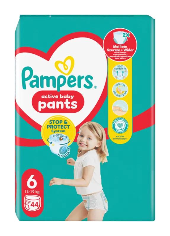 Pampers Plenkové kalhotky 14 - 19 kg, vel. 6, 44 ks