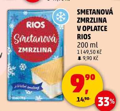 SMETANOVÁ ZMRZLINA V OPLATCE RIOS, 200 ml  