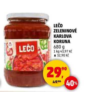LEČO ZELENINOVÉ KARLOVA KORUNA, 680 g  