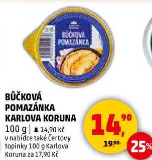 BŮČKOVÁ POMAZÁNKA KARLOVA KORUNA, 100 g  