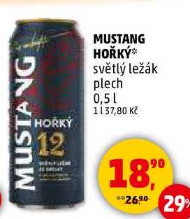 MUSTANG HORKÝ světlý ležák plech, 0,5 l
