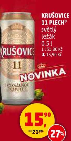 KRUŠOVICE 11 PLECH světlý ležák, 0,5 l