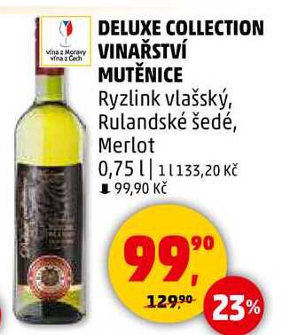 DELUXE COLLECTION VINAŘSTVÍ MUTĚNICE Ryzlink vlašský, 0,75 l 