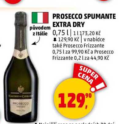 PROSECCO SPUMANTE EXTRA DRY, 0,75 l