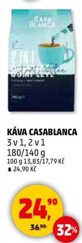 KÁVA CASABLANCA 3 v 1, 2 v 1, 180/140 g  