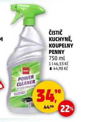ČISTIČ KUCHYNĚ, KOUPELNY PENNY, 750 ml 