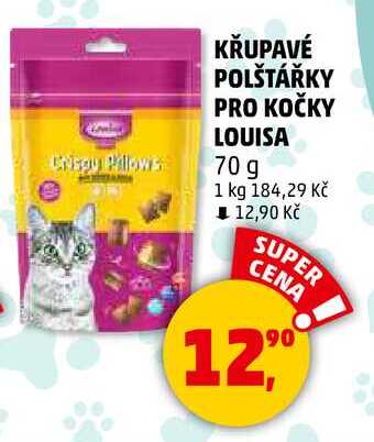 KŘUPAVÉ POLŠTÁŘKY PRO KOČKY LOUISA, 70 g  
