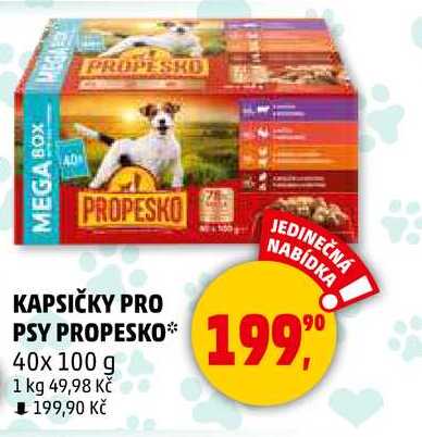 KAPSIČKY PRO PSY PROPESKO, 40x 100 g 
