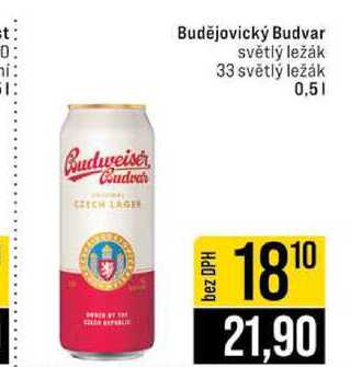 Budějovický Budvar světlý ležák 33 světlý ležák 0,5l