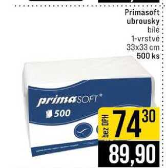 Primasoft ubrousky bile 1-vrstvé 33x33 cm 500 ks