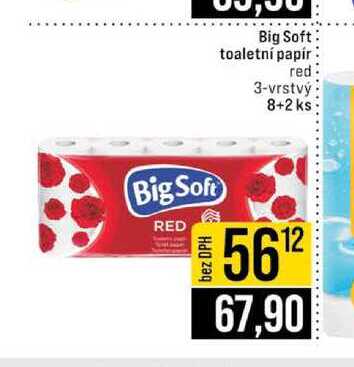 Big Soft toaletní papír red 3-vrstvý 8+2 ks 