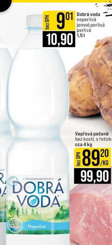 Dobrá voda neperlivá jemně perlivá perlivá 1,5l
