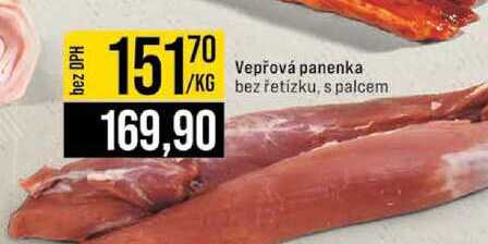 Vepřová panenka bez řetízku, s palcem 1kg