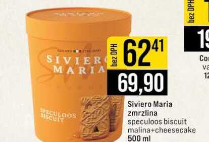 Siviero Maria zmrzlina speculoos biscuit malina+cheesecake 500 ml