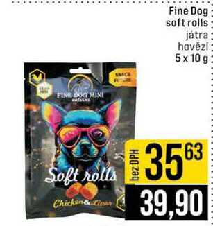 Fine Dog soft rolls játra hovězí 5 x 10 g 