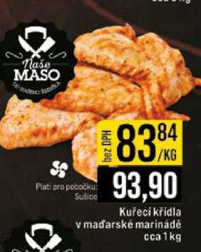 Kuřecí křidla v maďarské marinádě cca 1kg 