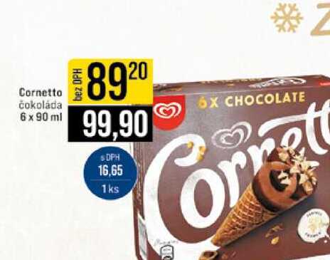 Cornetto čokoláda 6 x 90 ml 