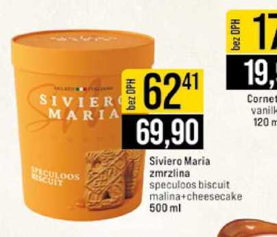 Siviero Maria zmrzlina speculoos biscuit malina+cheesecake 500 ml 
