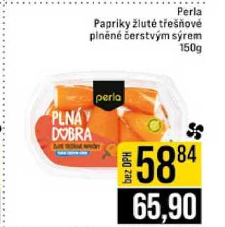 Perla Papriky žluté třešňové plněné čerstvým sýrem 150g 